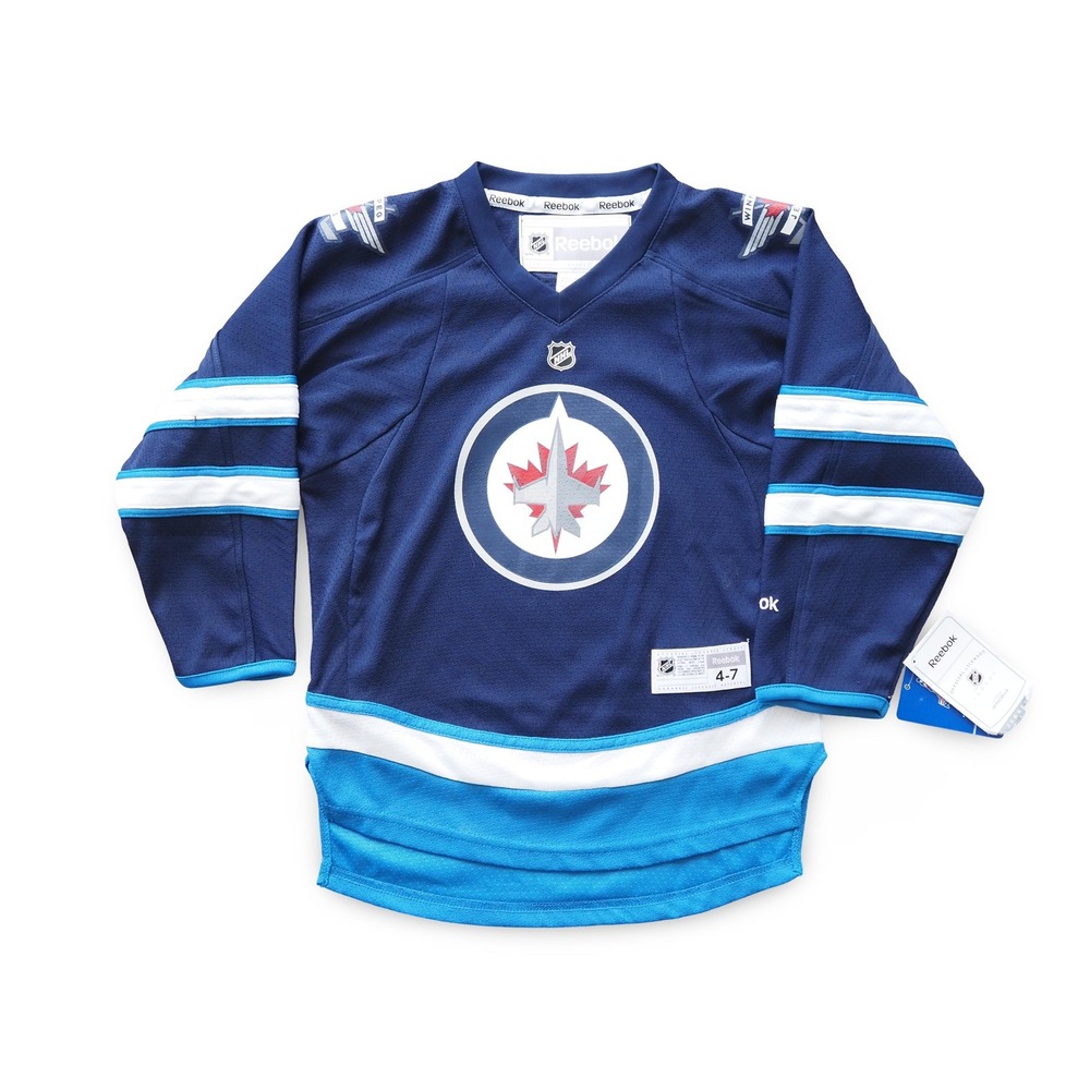 Reebok Winnipeg Jets Home Hockey Jersey #9 Evander Kane Youth 4-7 Navy Blue NEW
